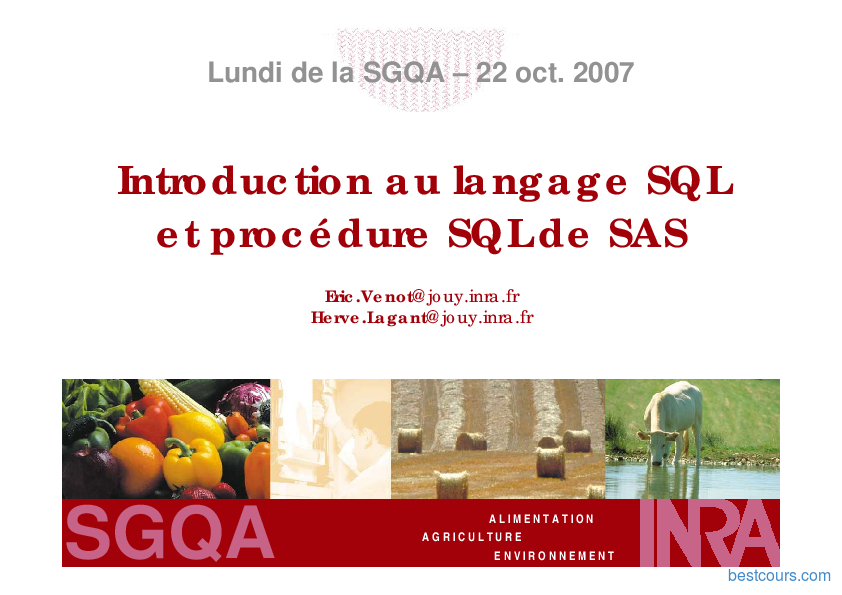 [PDF] Introduction Au Langage SQL Et Procédure SQL Cours Et Formation ...