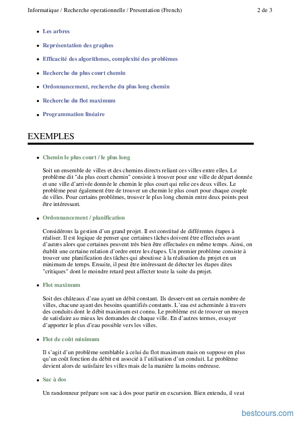 [PDF] Recherche Opérationnelle Cours Et Formation Gratuit