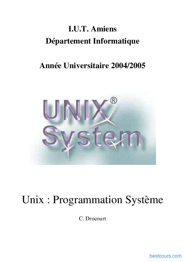 [PDF] Programmation Système Unix Cours Et Formation Gratuit