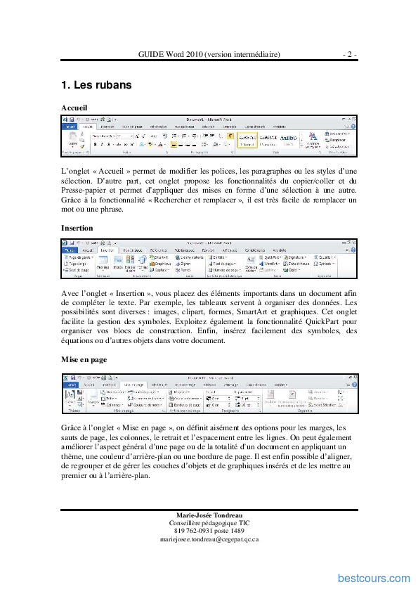 PDF] GUIDE Word 2010 (version intermédiaire) cours et formation 