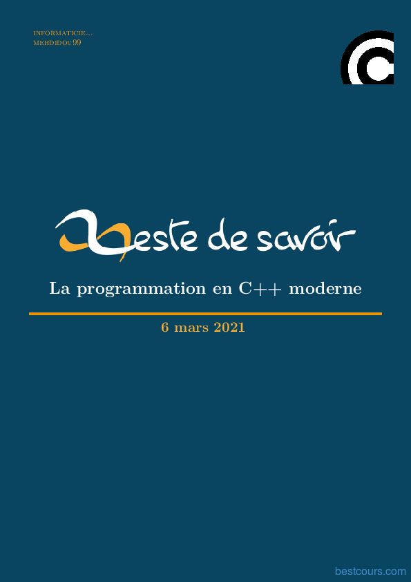 [PDF] La Programmation En C++ Moderne Cours Et Formation Gratuit