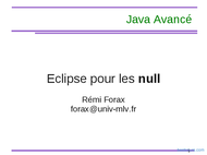 Tutoriel Eclipse pour les nuls 1