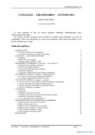 [PDF] Langages - Grammaires Et Automates Cours Et Formation Gratuit