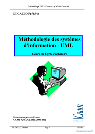 Tutoriel Méthodologie des systèmes  d'information - UML 1