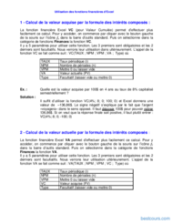 Tutoriel Utilisation des fonctions financières d’Excel 2