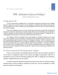 Tutoriel TP: Initiation à Java et Eclipse  2