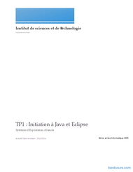 Tutoriel TP: Initiation à Java et Eclipse  1