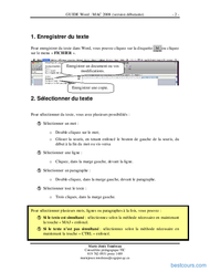 Tutoriel GUIDE Word MAC 2008 débutante 2