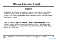 Tutoriel Réseaux de terrain : 2° partie 1