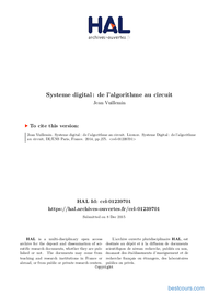 Tutoriel Système digital de l’algorithme au circuit 1